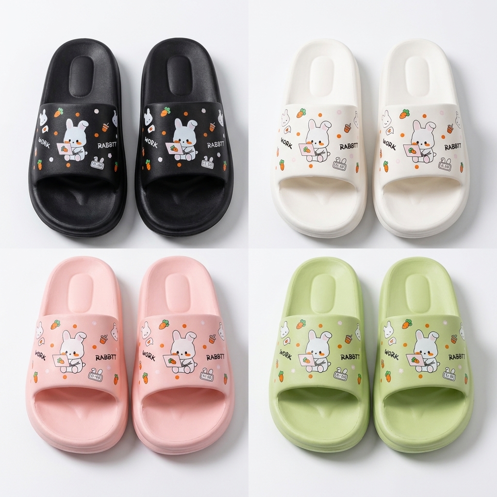 Hausschuhe Damen mit bunny Style 4 verschiedene Farben