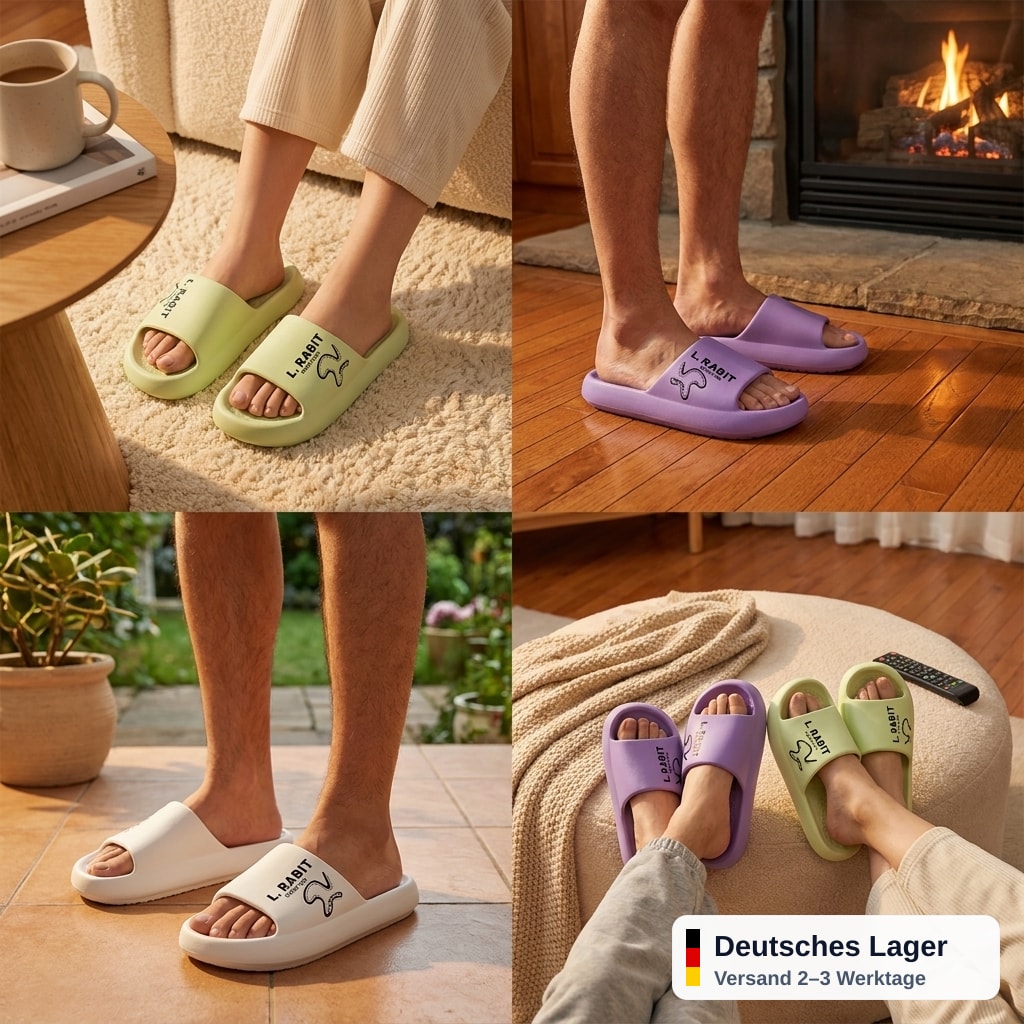 Hausschuhe L. Rabbit Comfort Slipper - Unisex 3 verschiedene Farben