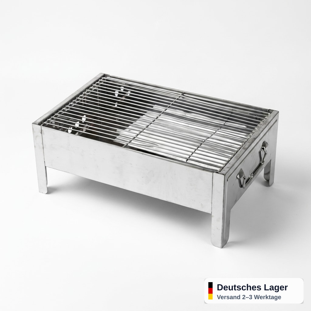 Holzkohlegrill, Tischgrill, tragbarer Grill für unterwegs 38 X 23 X 12 cm