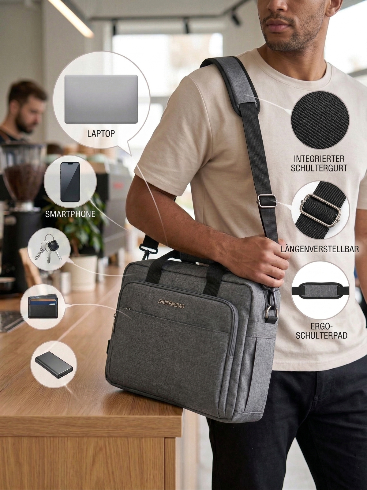 Hochwertige Multifunktions-Laptoptasche & Business-Organizer