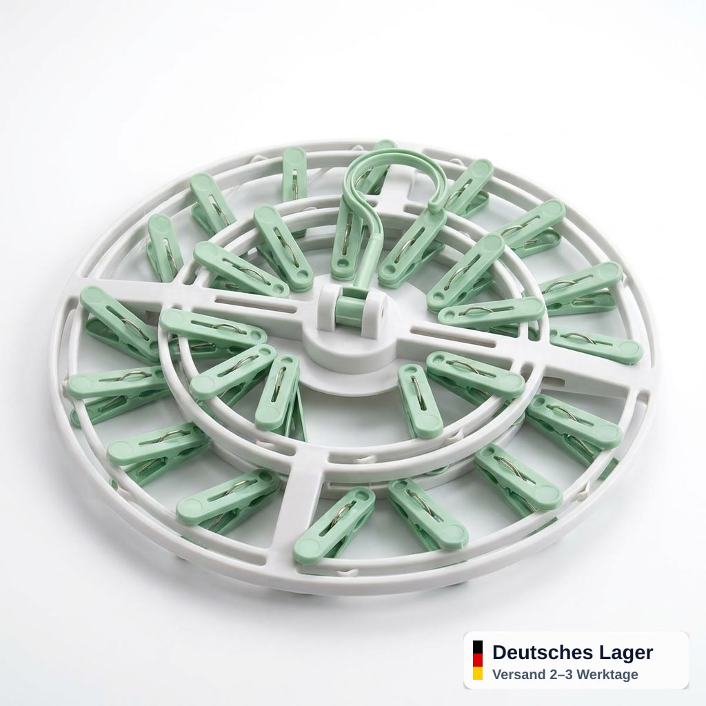 Wäschespinne Doppelpack 2x 28 Klammern faltbar Hänge-Wäscheständer Set