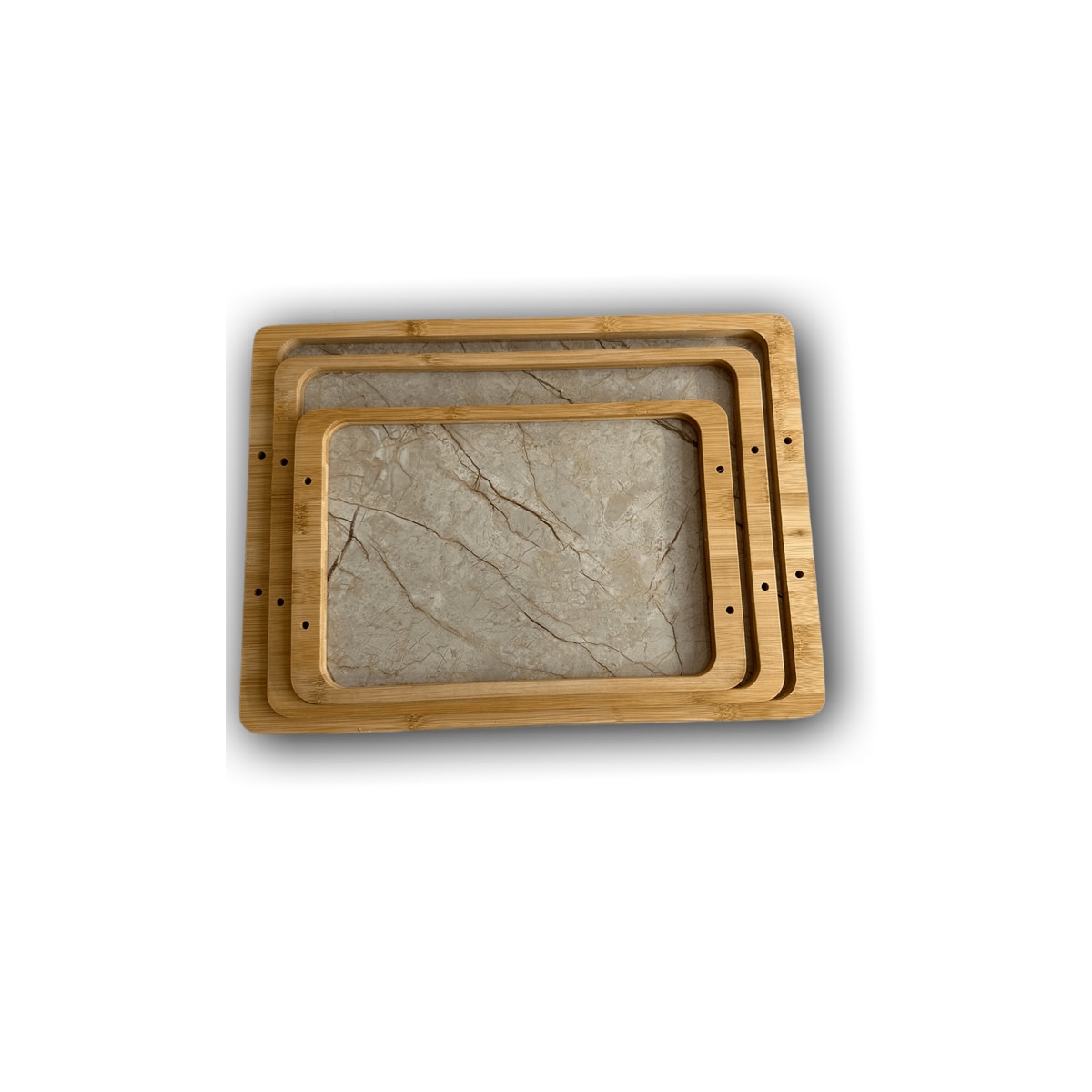 Serviertablett 3er Set Marmor